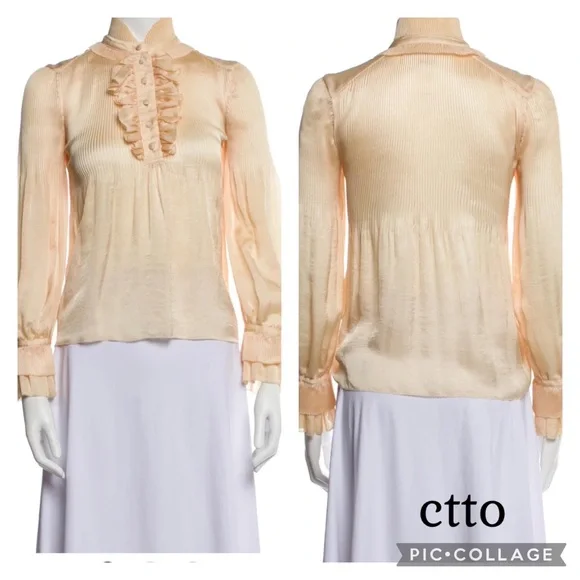 3x 👯‍♀️Host Pick⚡️Diane von Furstenberg Philippine Ruffle Top - Picture 4 of 11